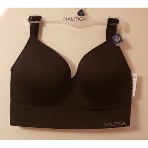 Nautica Intimates Women’s Comfort Lightly Lined Wire-Free Bra Black 42D NWT